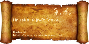 Hruska Ajnácska névjegykártya